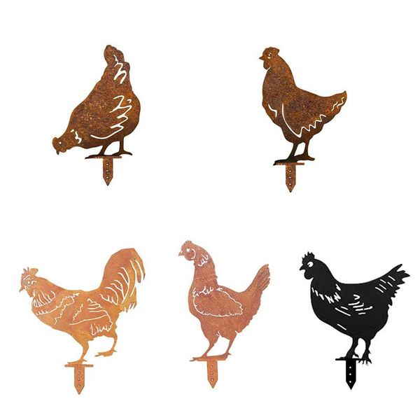 

exterior acrylic hen chicken pecking farm animal garden stake yard art ornament home decoration accessories gift decorations