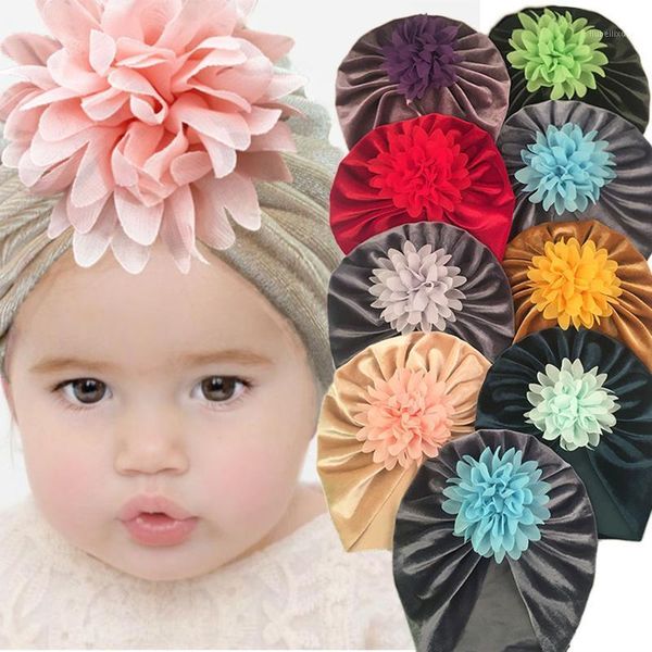 

caps & hats 1pc born baby floral headwear head fashion pleuche solid hat flowers hood tire cap headwear#g1, Yellow
