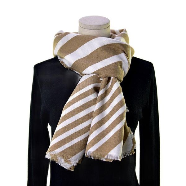 

scarves autumn and winter stripes short tassel printing imitation cashmere scarf women's warm bib shawl, Blue;gray