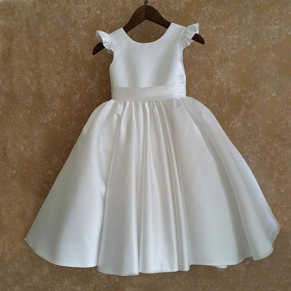 

girl's dresses satin flower girl birthday party wedding kids clothes first communion dress, Red;yellow