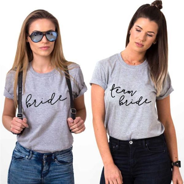 

women's t-shirt party bridesmaid team bridewomen tshirt bridal wedding letter printed tee women friends white t shirt