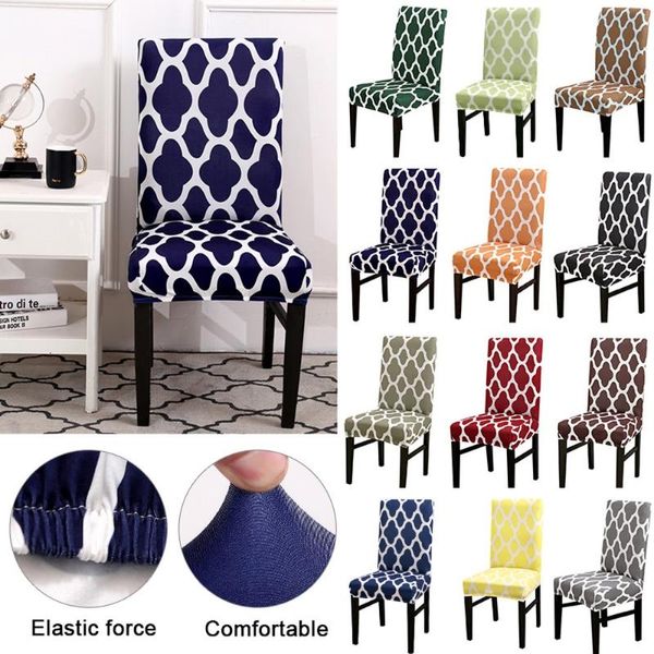 

chair covers 1pcs plaid cover spandex elastic slipcover modern kitchen seat case stretch for banquet housse de chaise