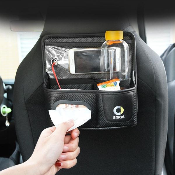 

car organizer seat back storage bag tissue box for smart fortwo forfour 453 451 450 accessories interior stowing tidying