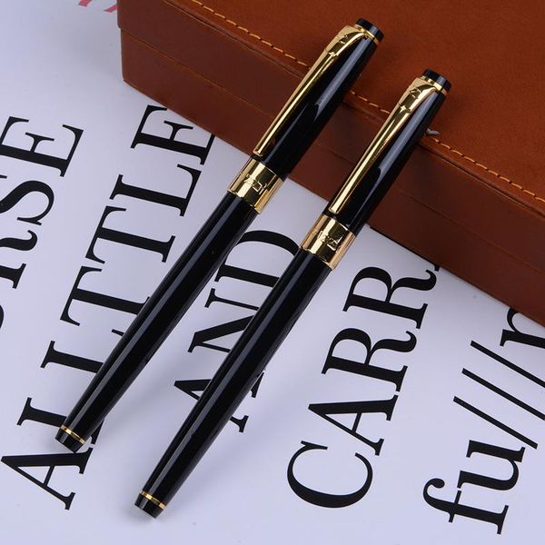 

fountain pens writing stationery supplies black and gold clip pen with 0.5mm extra fine nib metal ink
