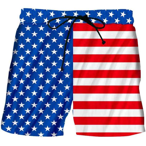 

3d star color national flag pattern printing casual loose fashion brand shorts, White;black