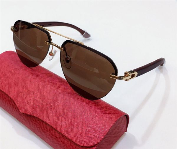 

frameless frog sunglasses light-colored lenses business style men's fashion glasses wooden leg summer uv400 sunglass ct0275 nice, White;black
