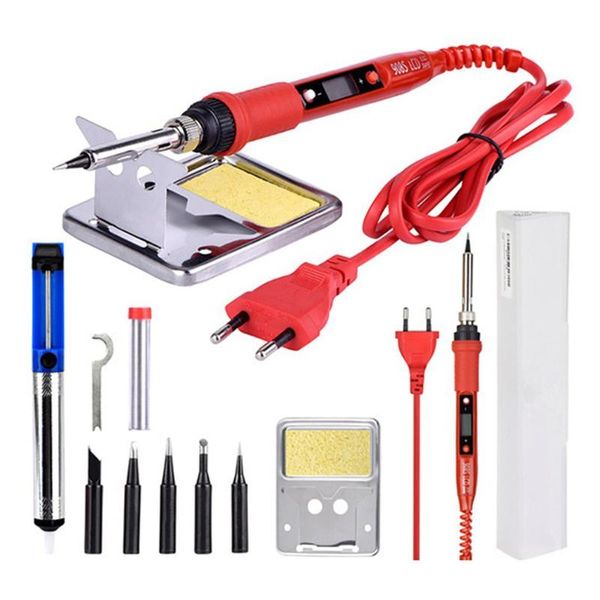 

hand & power tool accessories electric soldering iron adjustable temperature 80w welding set kit digital display constant
