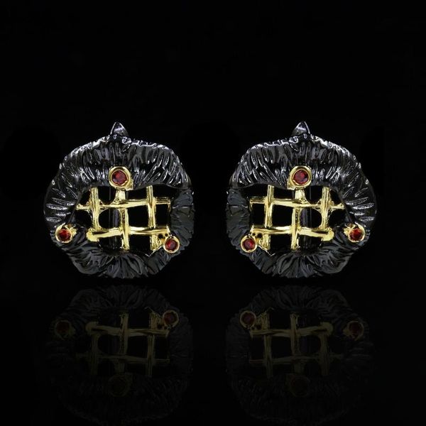 

stud unique black gold geometric hollow earrings ruby cross line party jewelry ladies high, Golden;silver