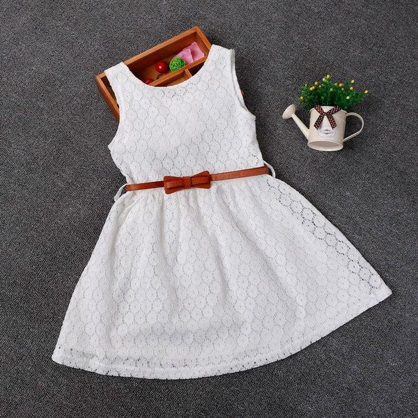 

girl's dresses 2-8 years new gift summer lace vest girls baby girl cotton chlidren clothes kids party clothing for belt vsyv, Red;yellow