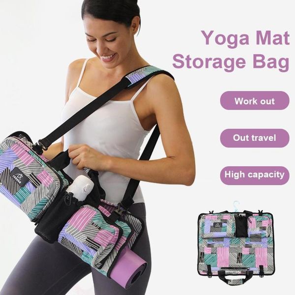 

yoga mat bag with multi-functional storage pockets carry fit most size mats tote sling carrier fitness supplies
