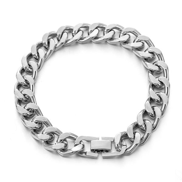 

link, chain jewelry men and women titanium steel stainless metal punk hip hop rock bracelet neutral wholesale, Black