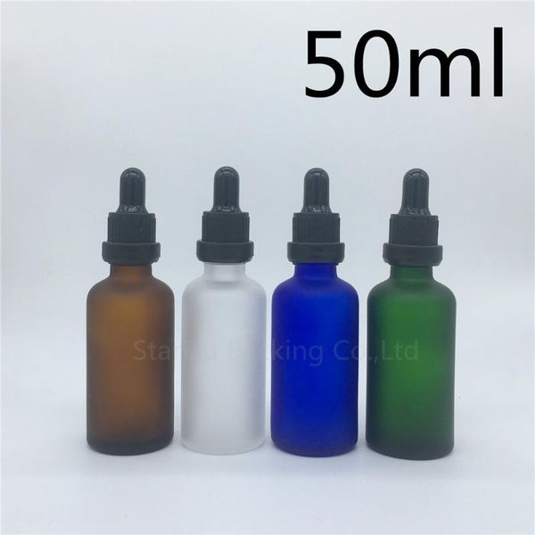 

storage bottles & jars travel bottle 50ml amber green blue transparent frosted glass essential oil bottle,50cc tamper evident dropper 200pcs