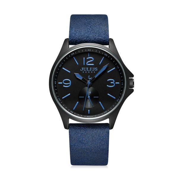 

wristwatches 4 colors 24 hours men's watch japan quartz man fine fashion real leather bracelet boy's gift julius box 110, Slivery;brown