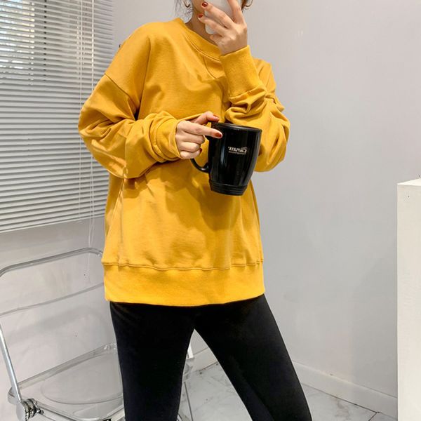 

sweater thin women's 2021 loose round ne solid coat spring and autumn fashion, Black