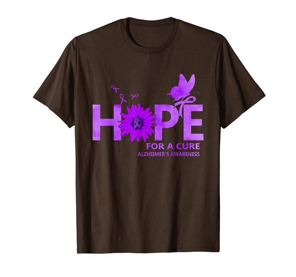 

hope for a cure alzheimer's awareness sunflower t shirt, White;black