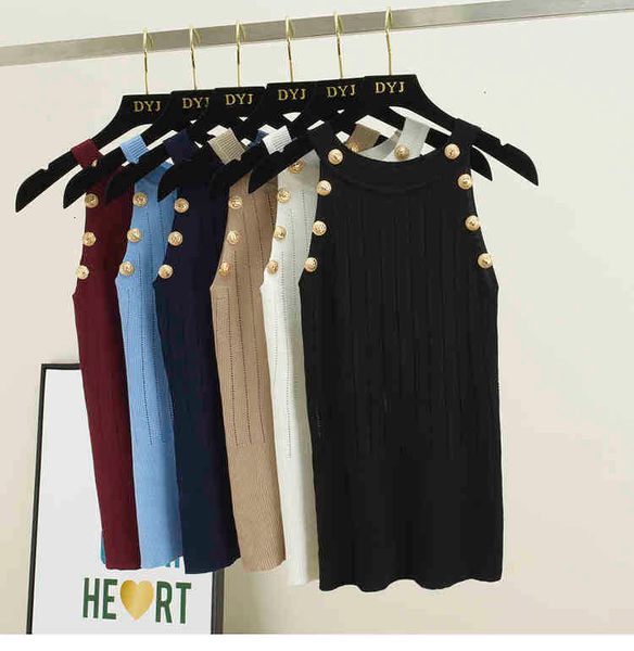 

women's tanks & camis -eta de punto fina con botones para mujer, femeninos color liso doble botonadura, jersey cala b9uh kfbf, White