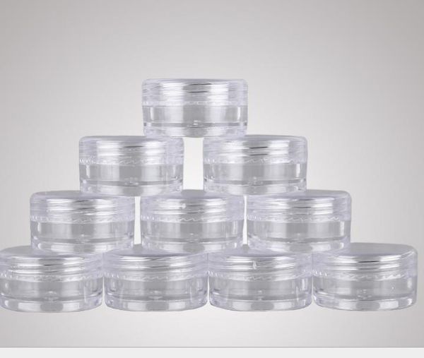2021 Plastik Konteyner Kavanoz Pot 5 Gram Kozmetik Krem Göz Farı Çivi Toz Takı 0.17 oz Temizle Boş