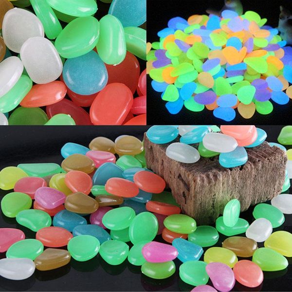 

10pcs luminous garden landscaping ornament fish tank aquarium decoration artificial noctilucent stone light-emitting pebble decorations