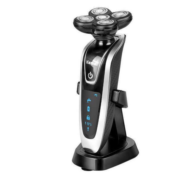 

new 5 heads washable rechargeable electric shaver triple blade electric shaving razors for men 5d floating km-5884