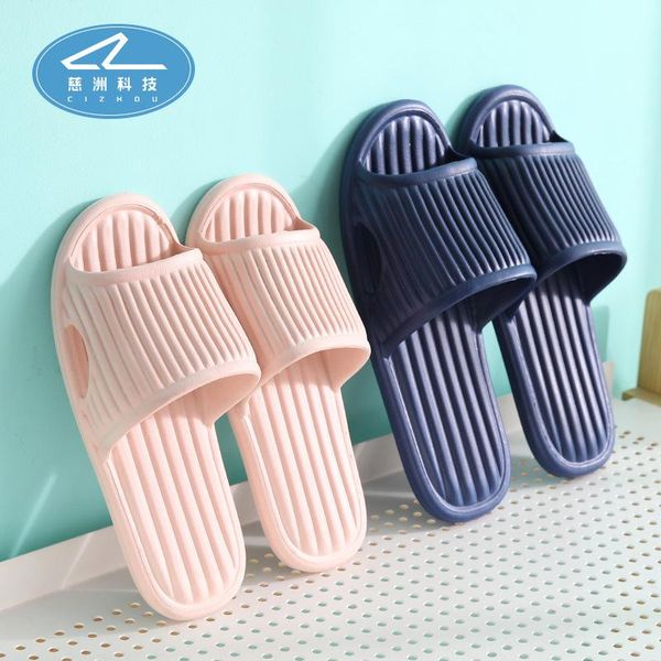 

slippers women summer bottom indoor home couples bathroom non-slip soft ins tide to wear cool shoes, Black