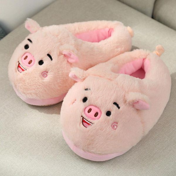 

winter woman slippers indoor ladies fashion cute cartoon animal women's soft fluffyÂ plush comfort casual female shoes, Black
