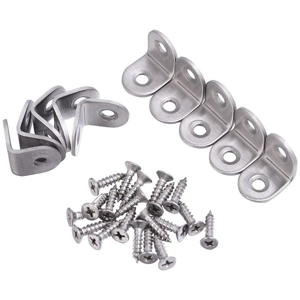 

pack 20 x mm corner brackets and 20x screw for fixing tables chairs hooks & rails
