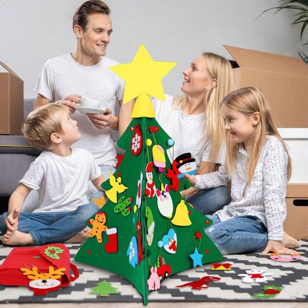 

christmas decorations felt tree diy santa claus handicrafts detachable accessories year room decoration