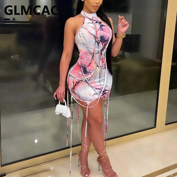 

women halter printed bandage bodycon mini dress 210702, Black;gray