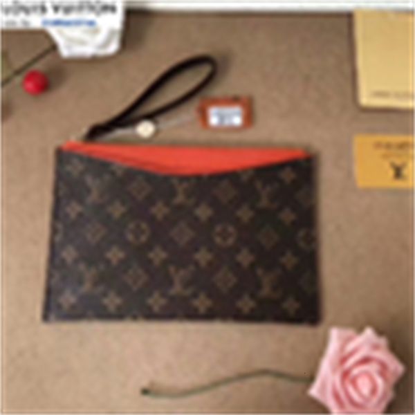 

compact men long brand evening buckle red designer real leather luxury wallet chain wallets m60910 purse clutches hand key ring card holders, Red;black