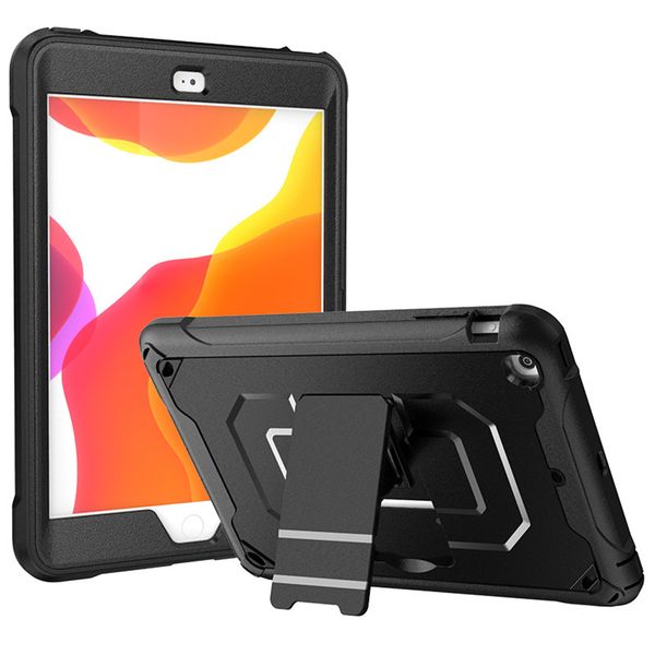

tpu pc tablet cases for ipad 10.2 [7th/8th gen] mini 5/4 air 3/2/1 pro 11/10.5/9.7 inch, dual viewing angle kickstand 3-layers shockproof pr