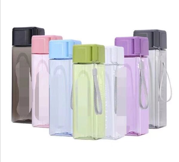Kunststoff quadratische Wasserflasche anpassen Logo Tragbare große Kapazität Trinkflaschen Fabrik Preis yyfa534