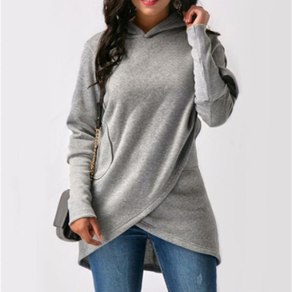 

Crossing long sleeve sweater women' new autumn top and Hoodie, Gray