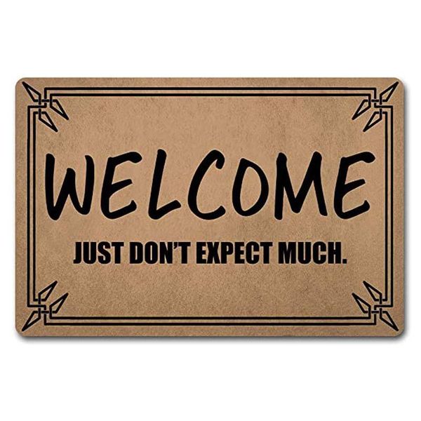 

carpets welcome funny door mat just don't expect much personalized doormat with anti-slip flannel back prank gift home decor are