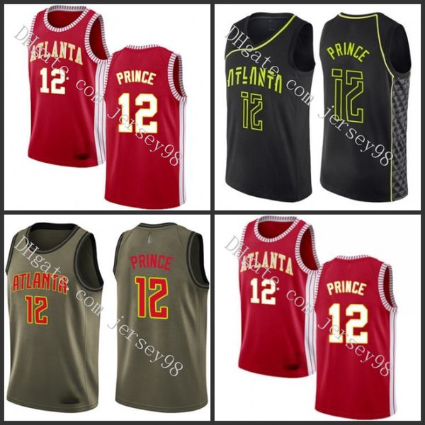 

atlanta hawks men #12 authentic taurean retro jersey, Black