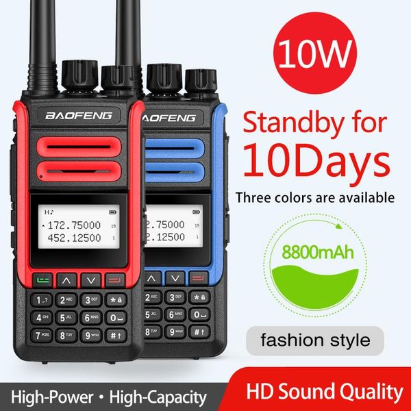 

2pcs baofeng uv-99 walkie talkie 10w high power 8800mah ham radios dual band uhf vhf transmitter upgrade uv-5r two way radio