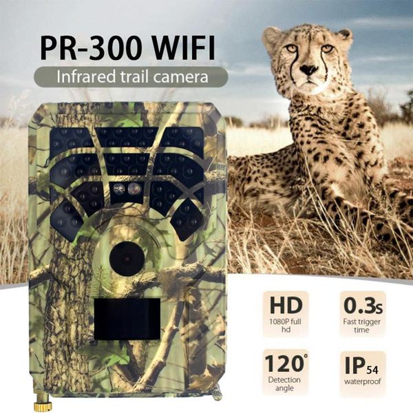 

pr300 wifi 24mp hd trail hunting camera 5 million field cameras wild surveillanc night version wildlife scouting p traps +remote control, Camouflage