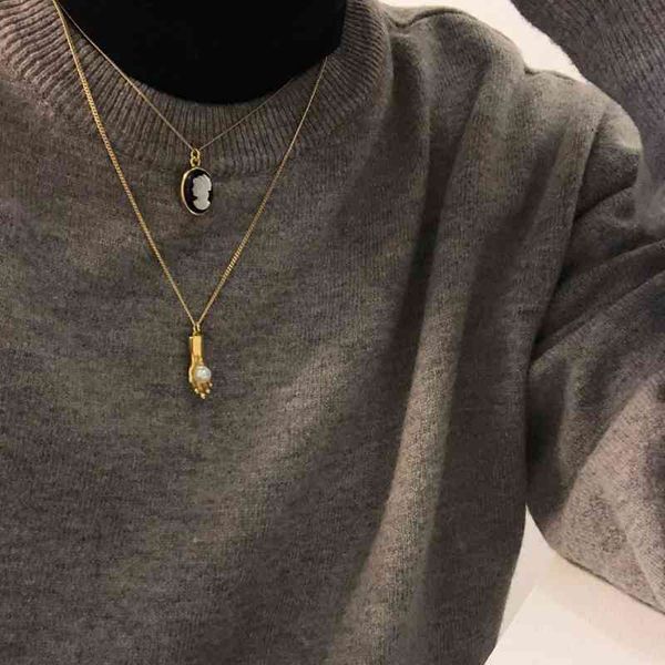 

silvology 925 sterling silver hand finger shell pearl pendant for women creative nordic style necklace festival jewelry