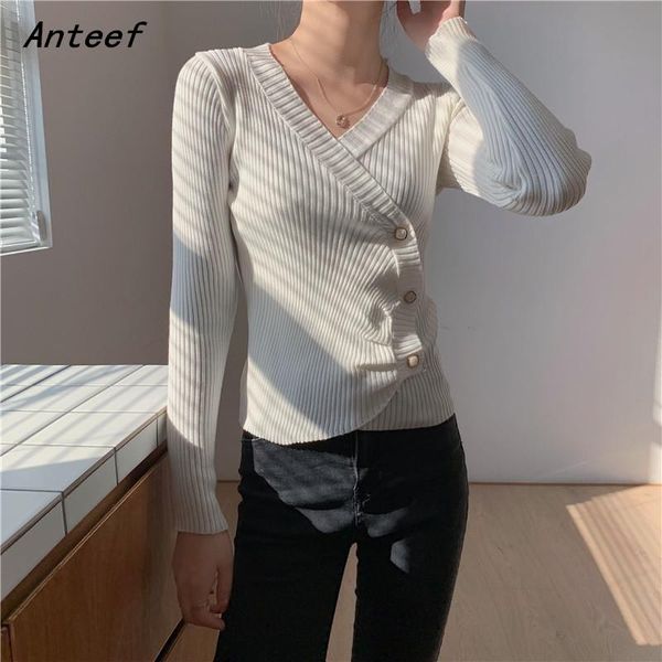 

women's t-shirt korean knitted plus size vintage autumn casual loose crop tee t shirt women ladies tshirt clothes 2021 streetwear, White