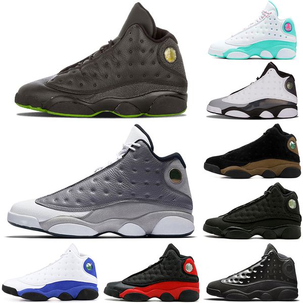 

fashion basketball shoes man running 13 high 13s alternate altitude atmosphere aurora green barons black cat white bred cap and gown chicago