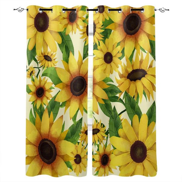 

curtain & drapes yellow sunflowers retro style curtains for kids living room kitchen home bedroom window treatment