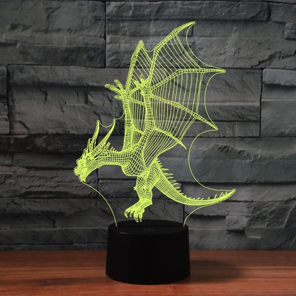 

night lights acrylic 3d light 7 color changing touch table lamp dinosaur shape for kids gift home decor