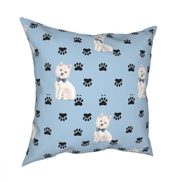 

cushion/decorative pillow west highland white terrier print throw cover polyester westie dog funny pillowcover home decor
