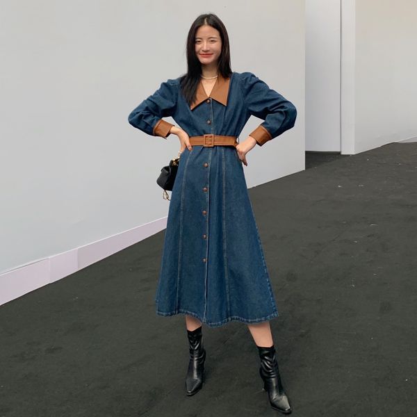 

casual dresses women's denim , retro pu retail belt fashionable women's jeans 2021 fashion show, Black;gray