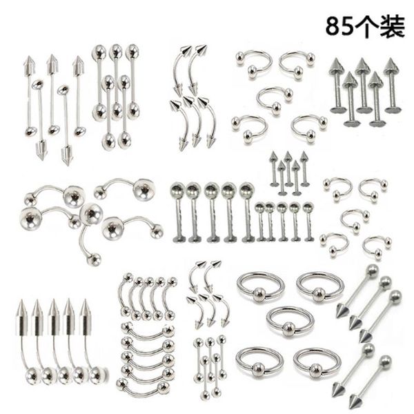 

bell button jewelry316l stainless steel navel tongue lip nails nose screws nipple ear eyebrow rings & studs multipurpose body piercing jewel, Silver