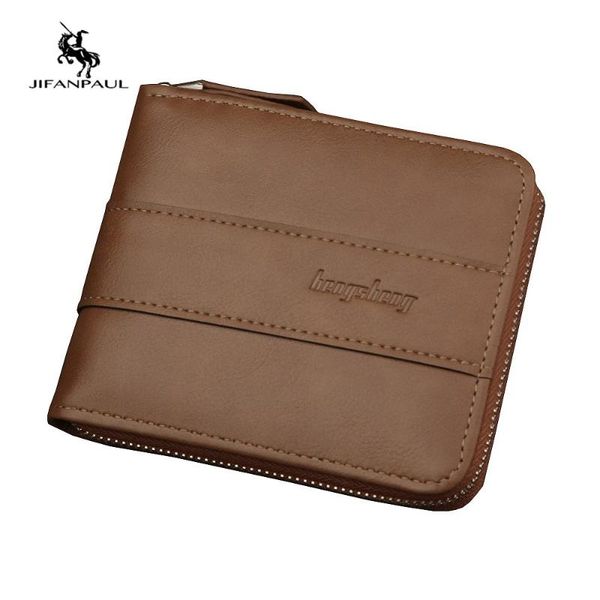 

wallets jifanpaul 2021 men's wallet short man zipper dollar retro multifunction large capacity coin purse, Red;black