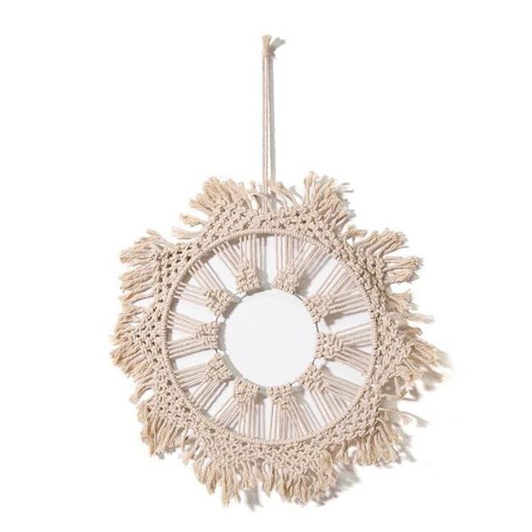 

round boho macrame wall hanging - circle tapestry decor home tapestries