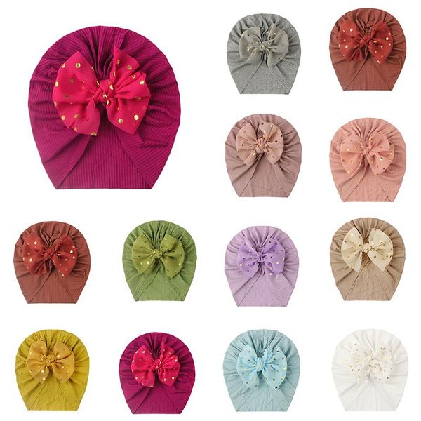 

beanies bebe hat born soft know bow cap turban children kids caps lovely girls head wrap bonnet accessories baotou cao