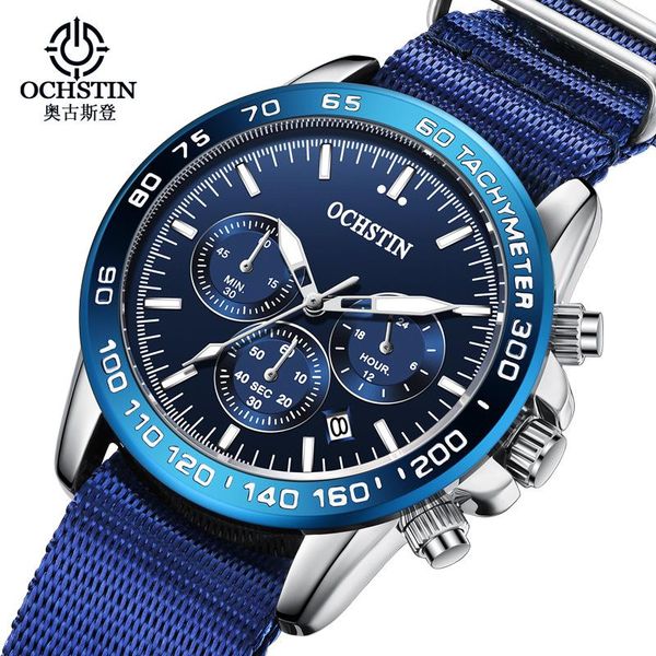 

wristwatches ochstin fashion creative chronograph clock men leather watch casual sport watches for male quartz wristwatch relogio masculino, Slivery;brown