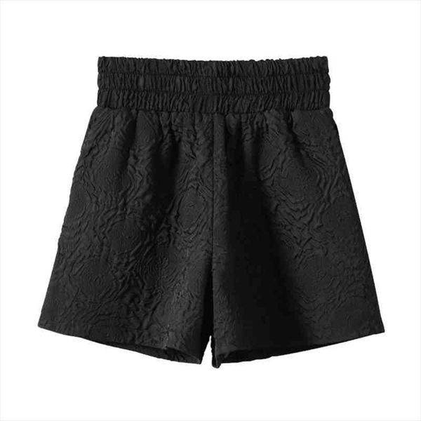 

[ewq] korea chic summer casual womens shorts simplicity trend solid elastic high waist fashion loose texture 16e2177, White;black