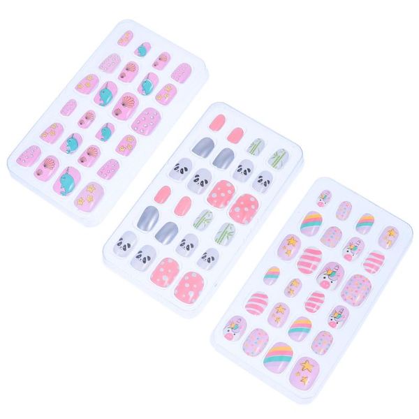 

nail art kits 72pcs girl detachable sticker manicure pieces diy fake nails